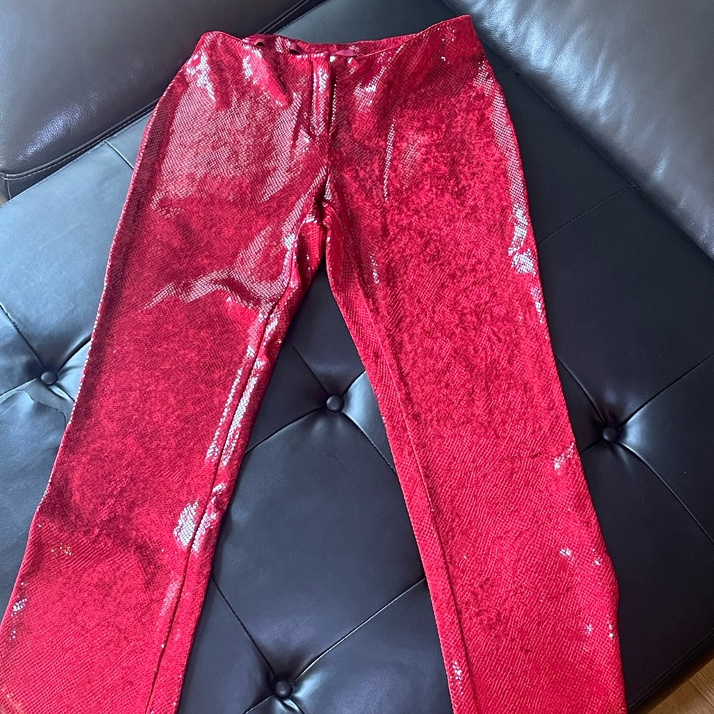 Emma Black Red Sequin boot cut pants